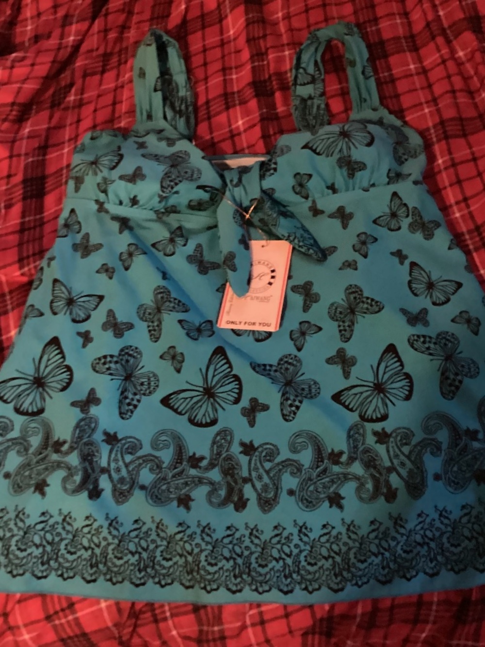 NEW plus size 1X HAIWANG Swim dress tankini top